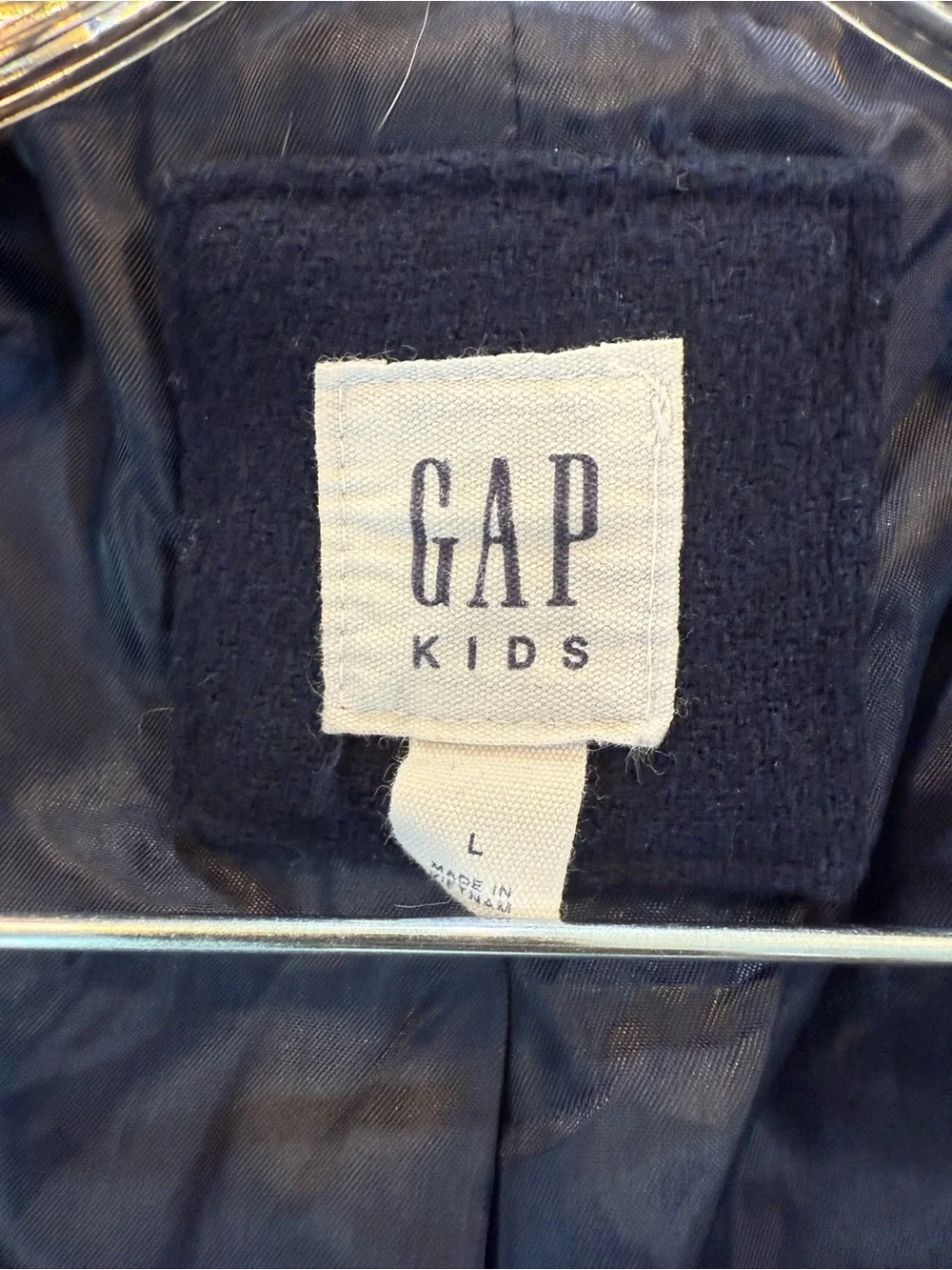 GAP Navy Double-Breasted Pea Coat with Gold Buttons